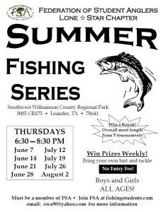 The flyer for the summer fishing series.