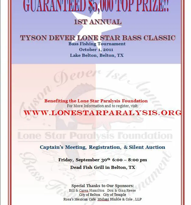 A flyer for the tyson dever lone star bass classic.