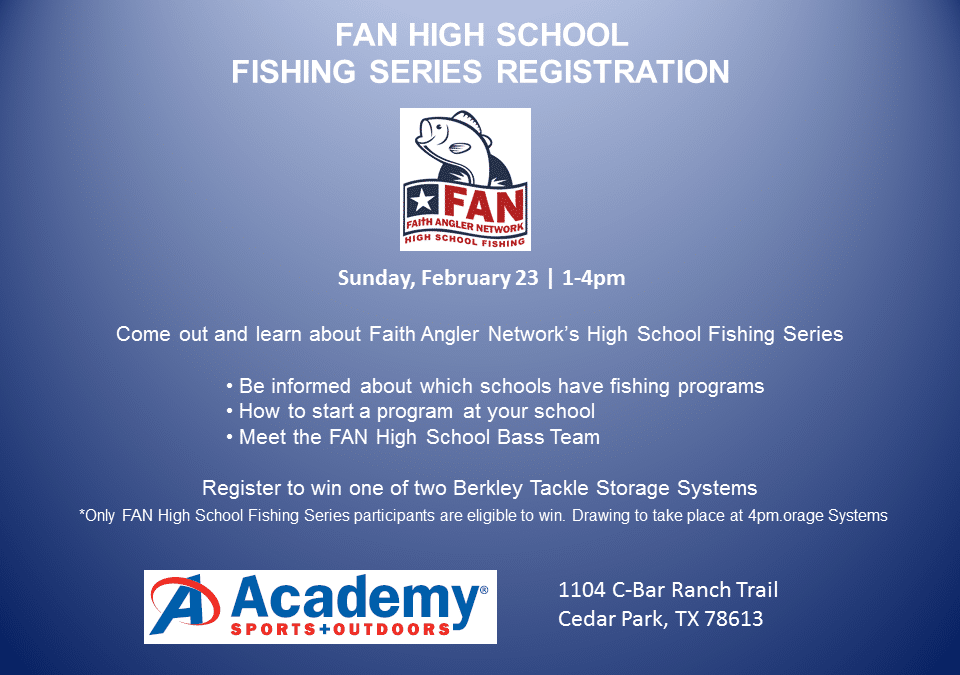 Fan high school fishing series registration.