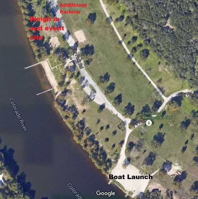 A map showcasing a high school fishing boat launch location.