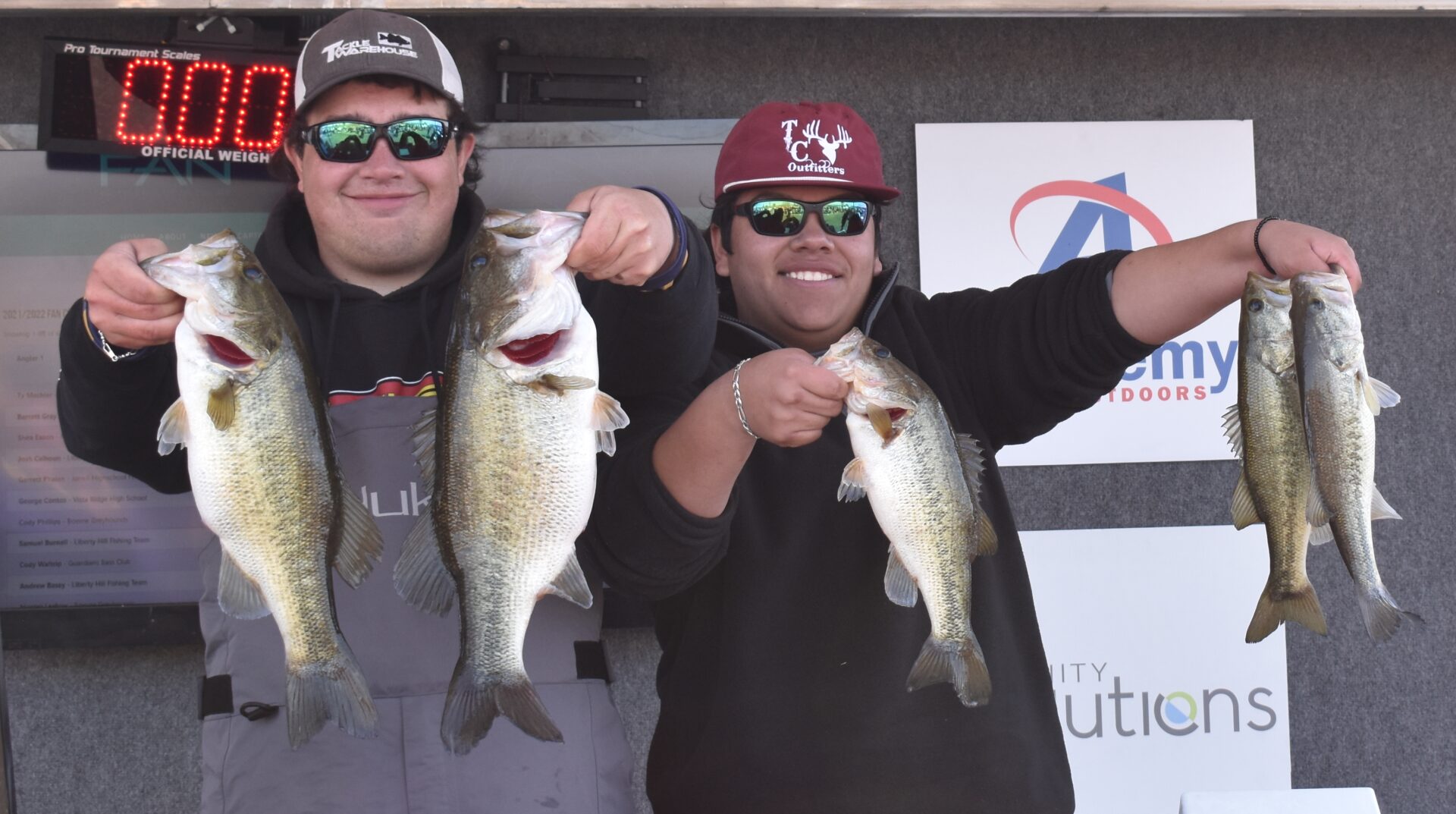 Ty Mechler and Christian Garcia with Guardians Bass Club WIN on