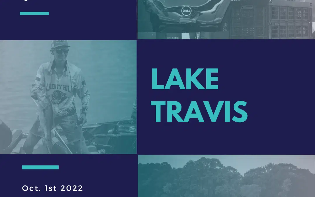 A poster with pictures of people fishing and the words " central qualifier 1 lake travis ".