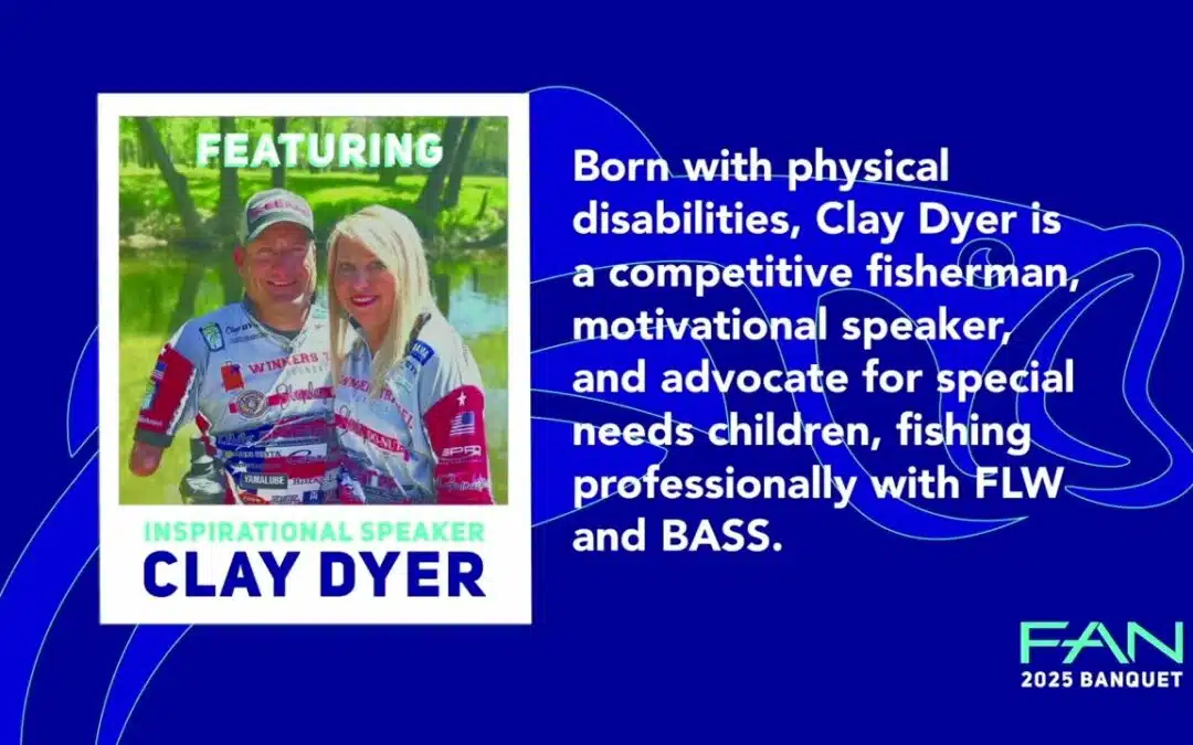 Inspirational speaker Clay Dyer promotional graphic.