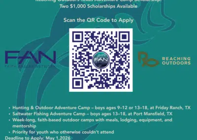 Reaching Outdoors Texas Adventure Camps! FAN Scholarship Program!!